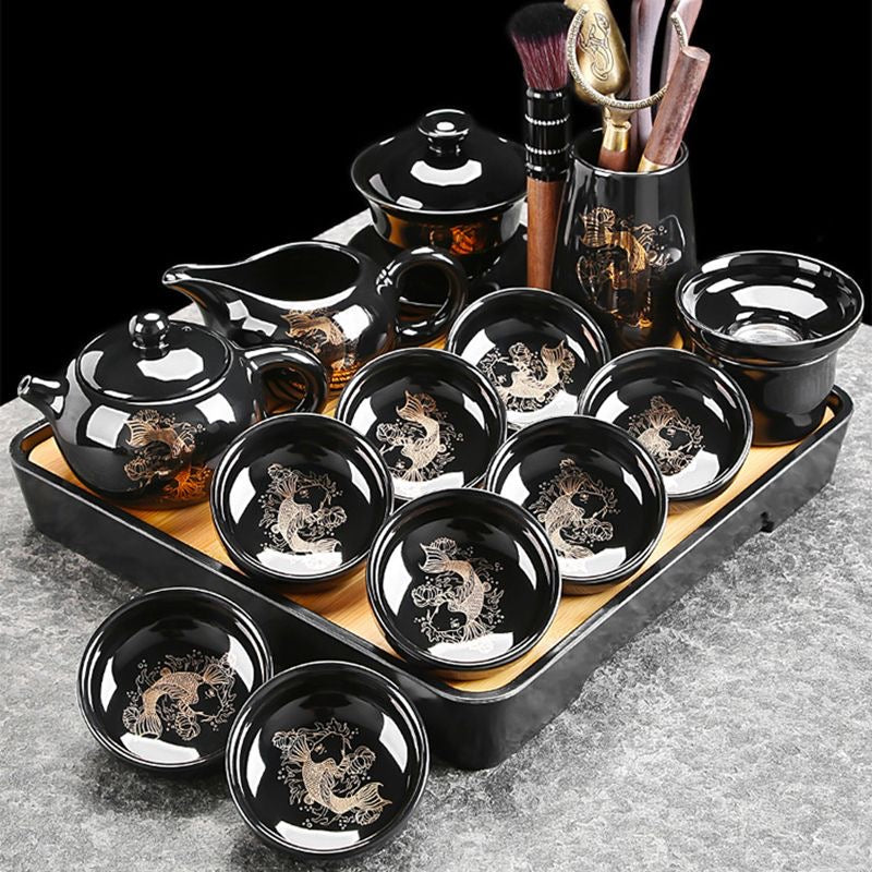 Trace the gold tea set