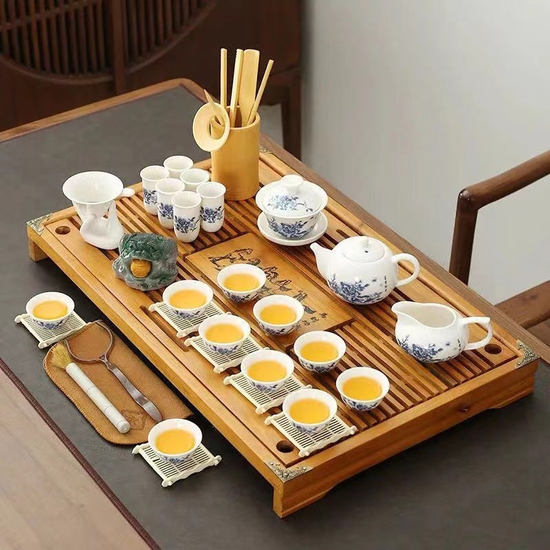 Solid wood tea tray
