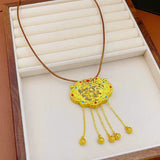 Load image into Gallery viewer, Floral silk inlaid with gold lock
